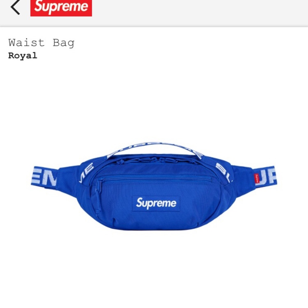 Supreme waist bag royal blue